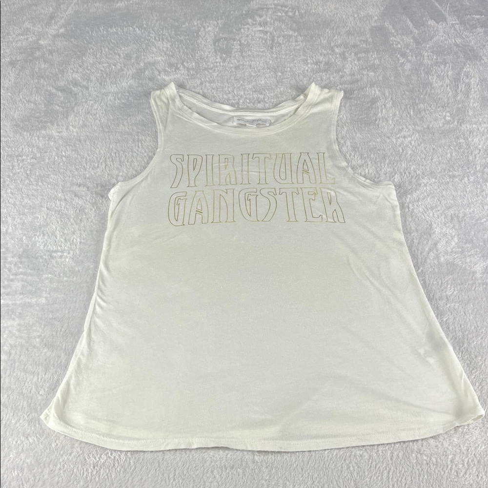 Spiritual Gangster Women's‎ Large Cream Muscle Tee